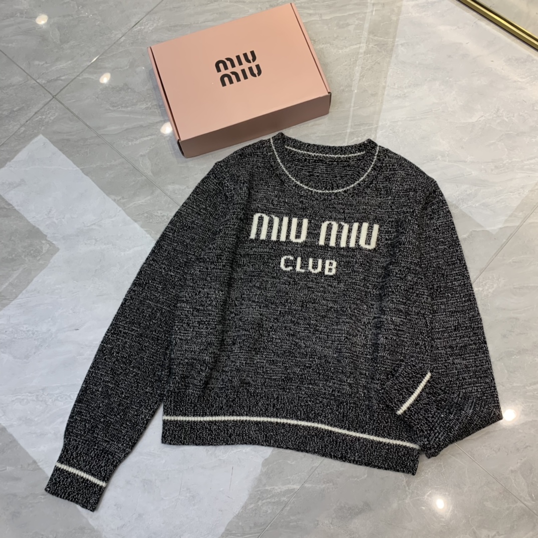 MiuMiu Abbigliamento Felpe Grigio Bianco Maniche lunghe