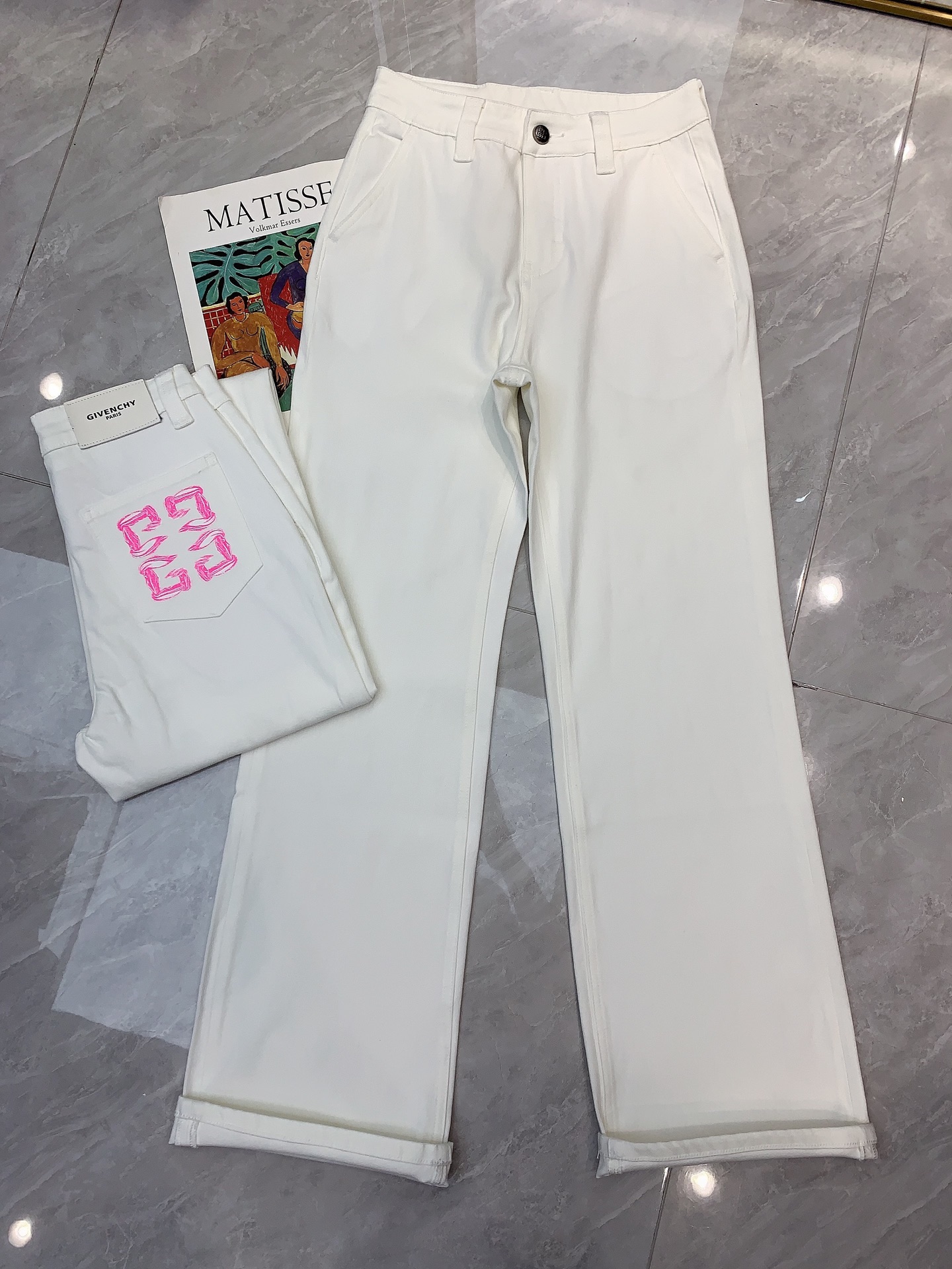 Givenchy Logo Print White Denim Jeans - Stylish, Comfortable, and Flattering 6 i1747712798797 4350 0 5
