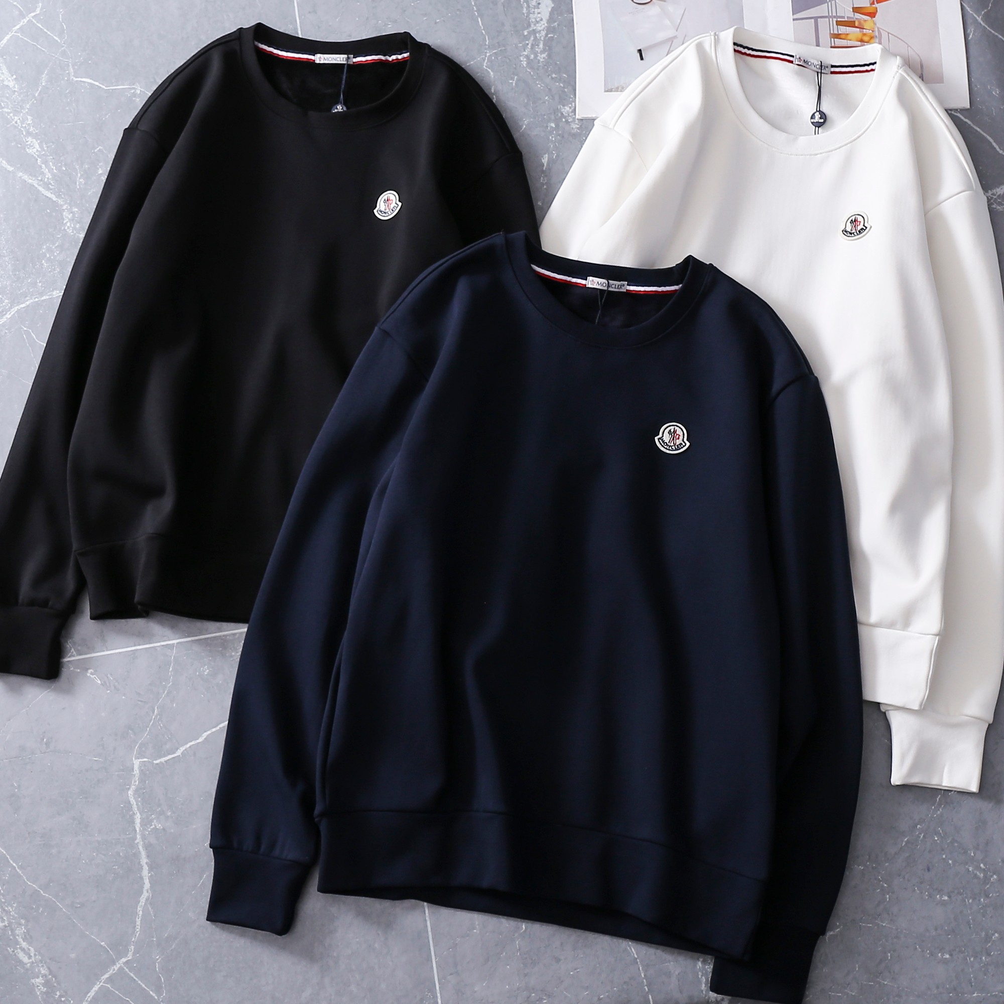 Moncler Clothing Sweatshirts Buy Top High quality Replica
 Black White Embroidery Men