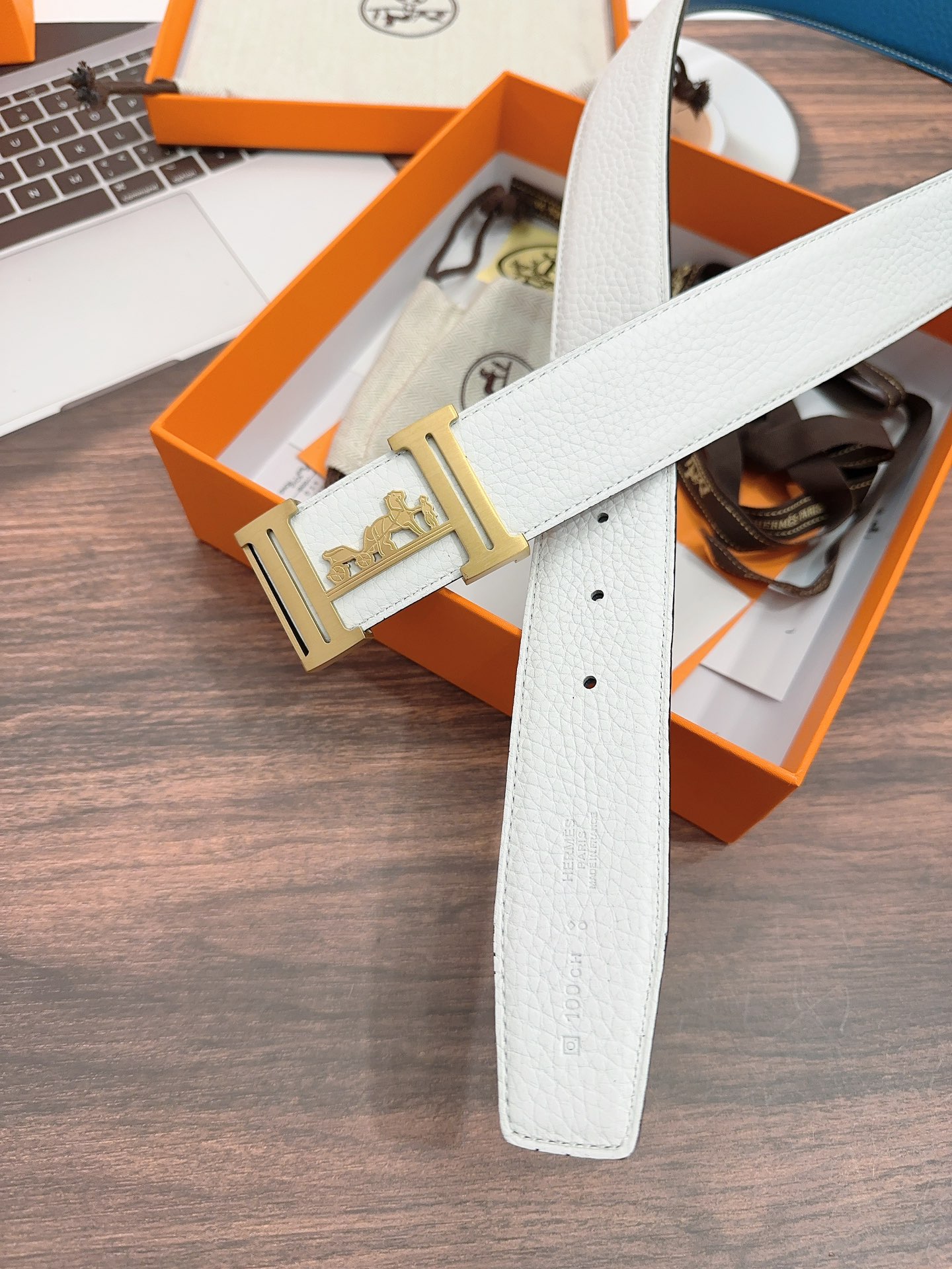 [Hermès Belts]Hermes high-quality double-sided lychee cowhide belt 3.8cm wide