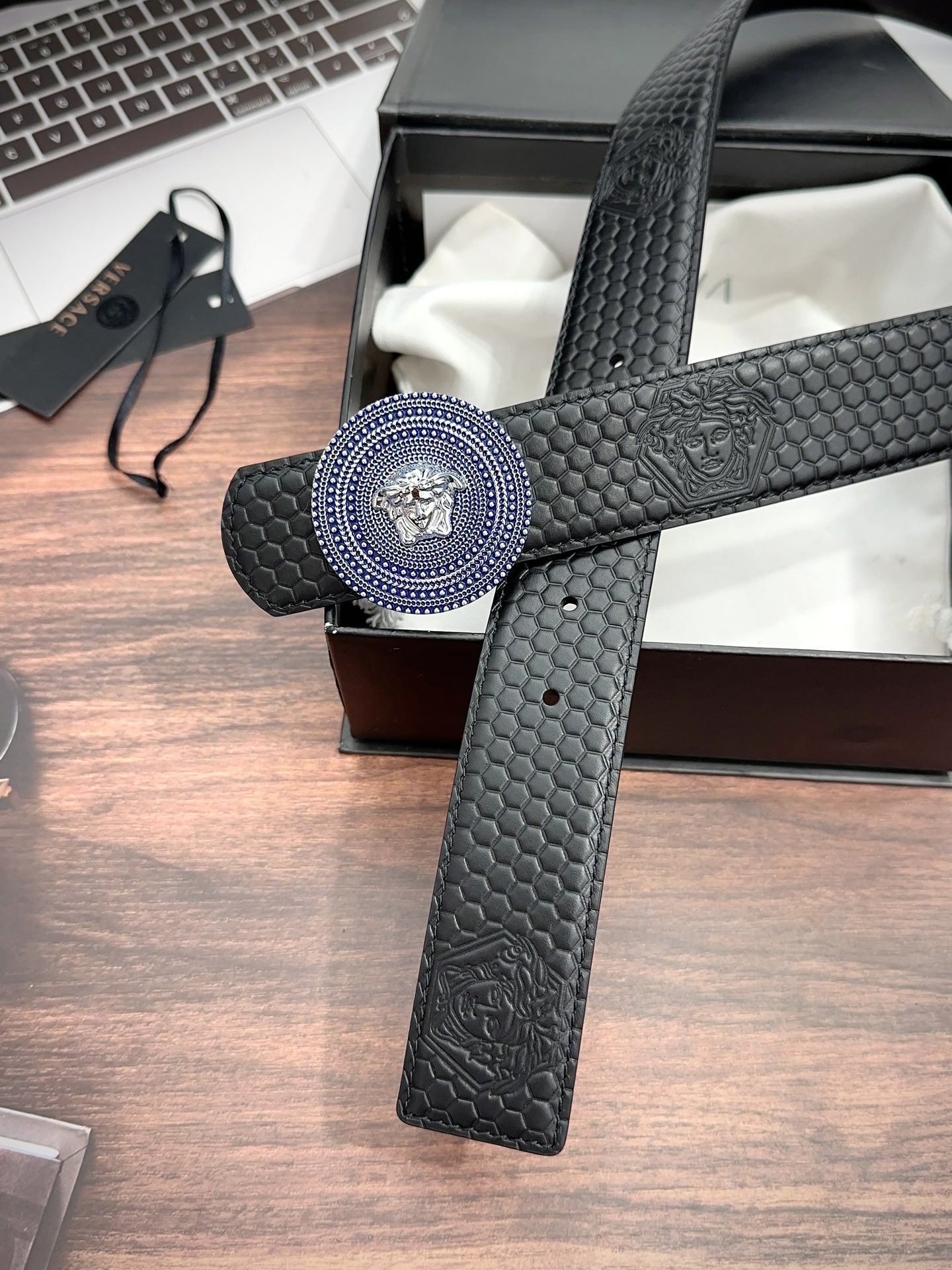 [Versace Belts]Versace leather belt Width:3.8CM, decorated with classic Medusa