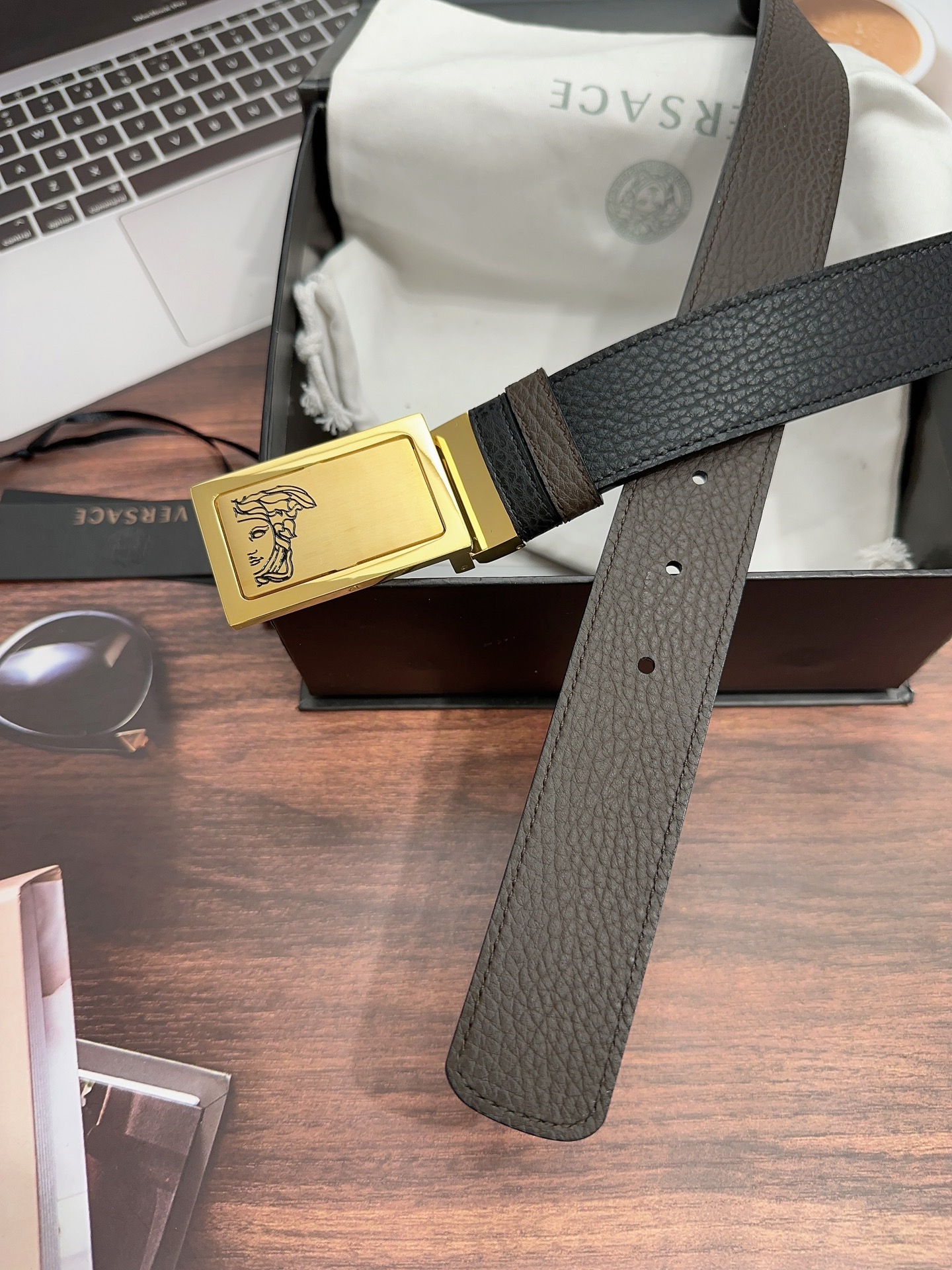 [Versace Belts]Versace belt width 3.5CM waist belt made of soft cowhide Italia