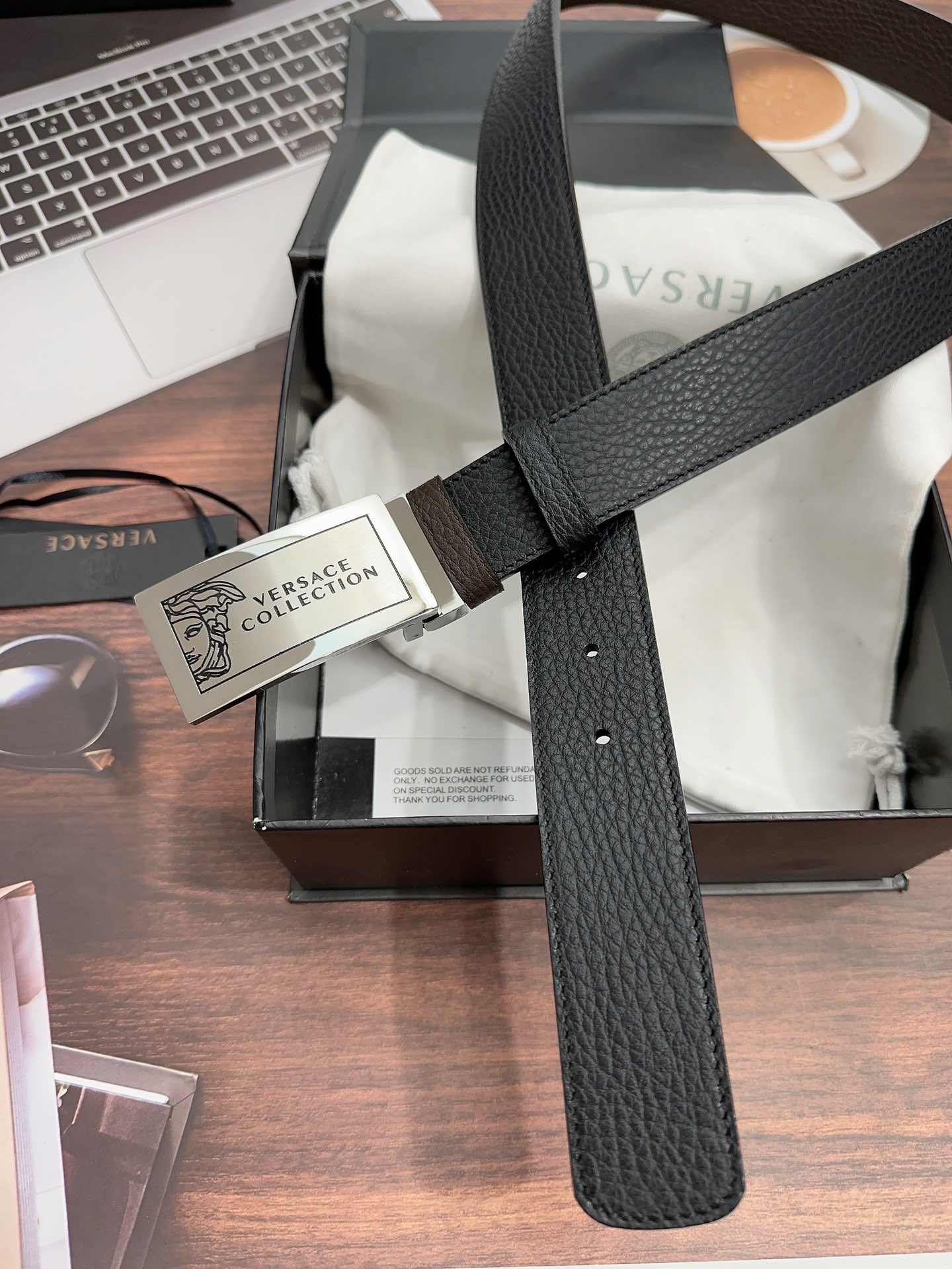 [Versace Belts]Versace belt width 3.5CM waist belt made of soft cowhide Italia