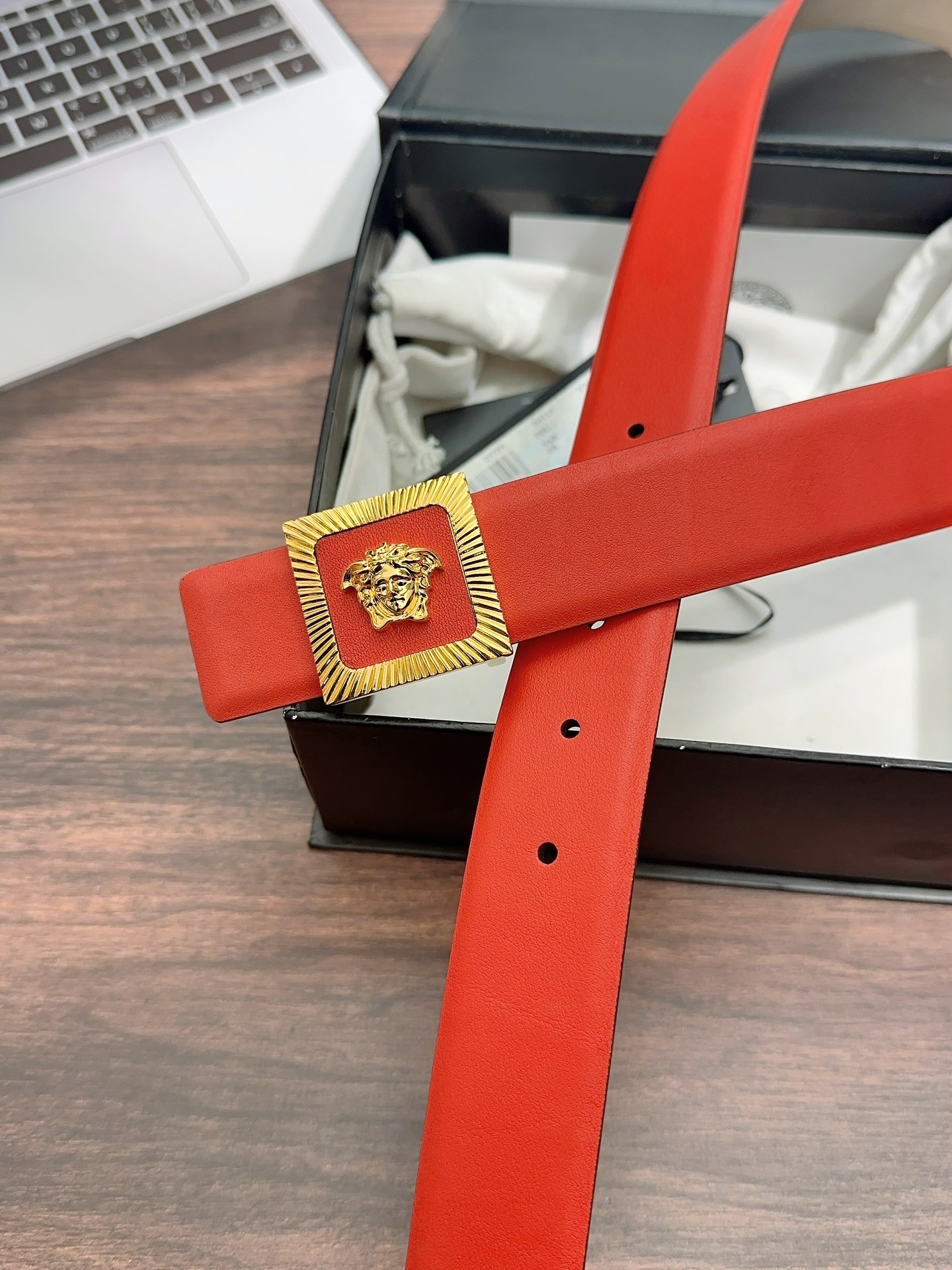 [Versace Belts]Versace 3.5cm Italian original leather.