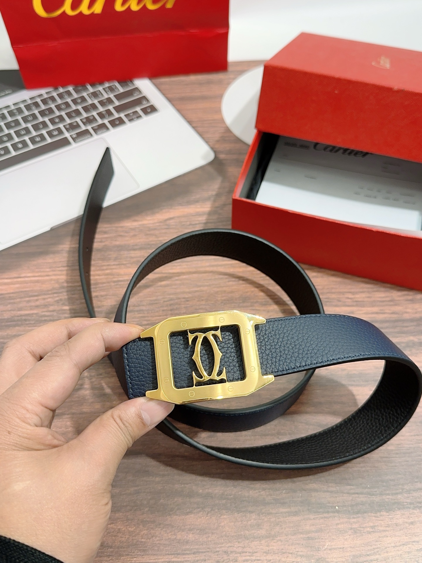“High-Quality 3.5 cm Men’s Oxen Leather Belt Purchase” - 图片 3