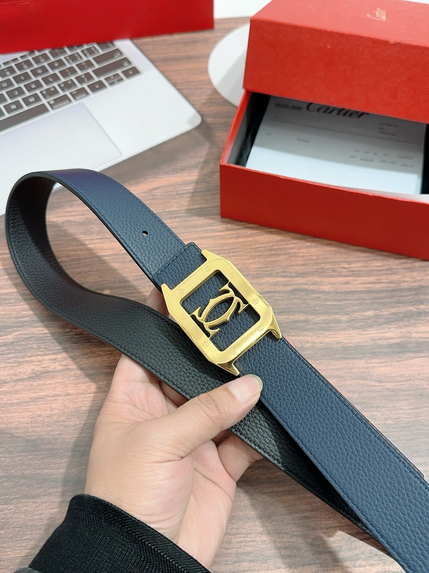 “High-Quality 3.5 cm Men’s Oxen Leather Belt Purchase” - 图片 4