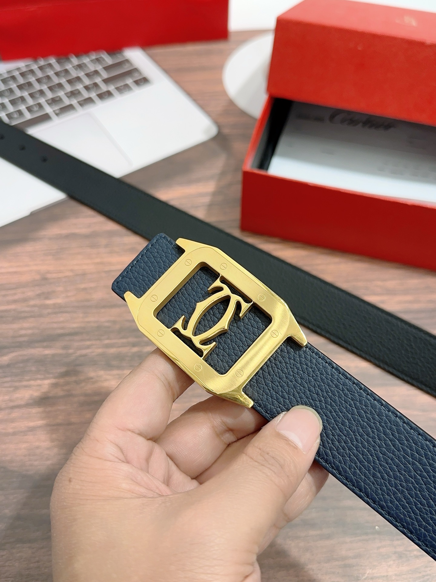 “High-Quality 3.5 cm Men’s Oxen Leather Belt Purchase” - 图片 5