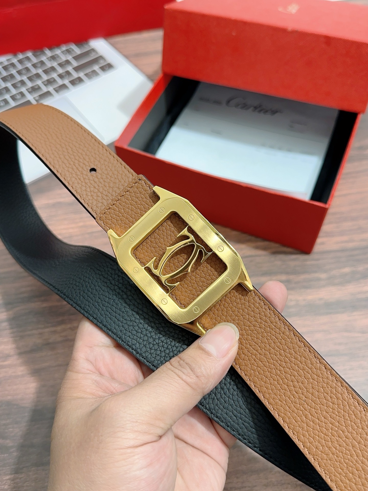 Imported Oxen Leather Men’s Regular 3.5cm Calcium Belt Purchase (p483) - 图片 4