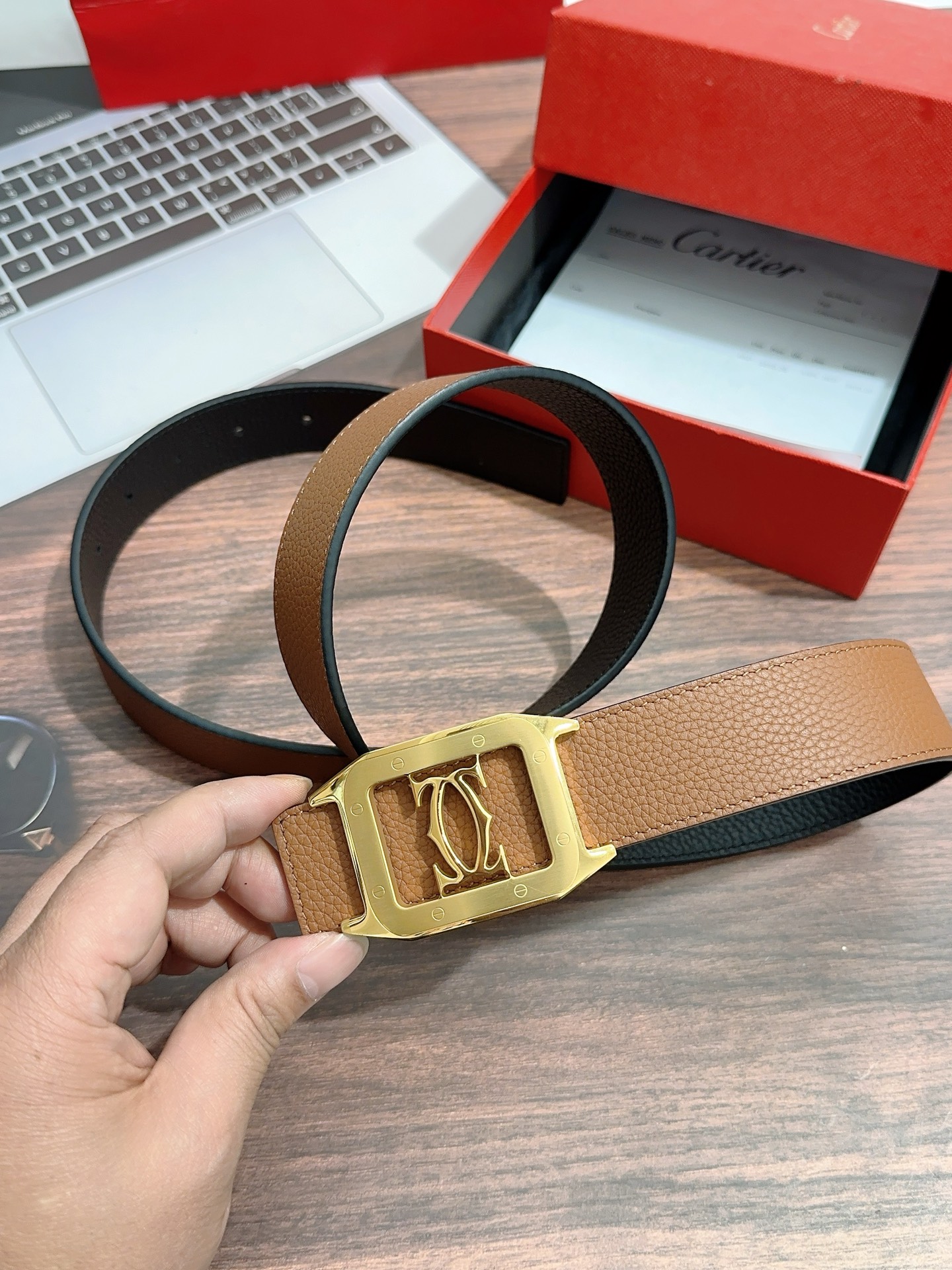 Imported Oxen Leather Men’s Regular 3.5cm Calcium Belt Purchase (p483) - 图片 3