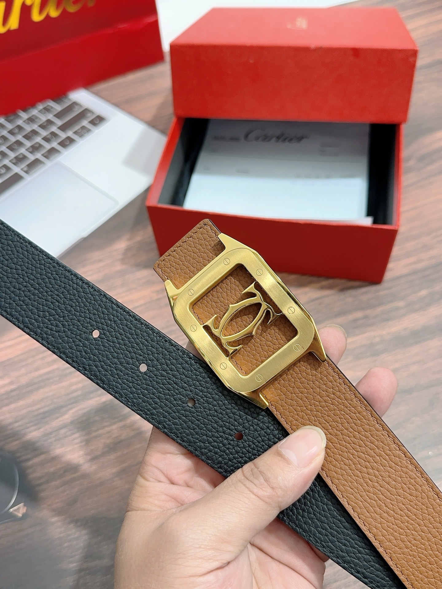 Imported Oxen Leather Men’s Regular 3.5cm Calcium Belt Purchase (p483) - 图片 2