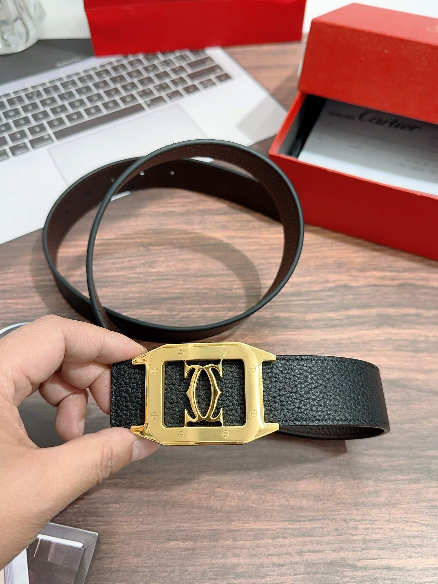 Imported Oxen Leather Men’s Regular 3.5cm Calcium Belt Purchase (p483) - 图片 2