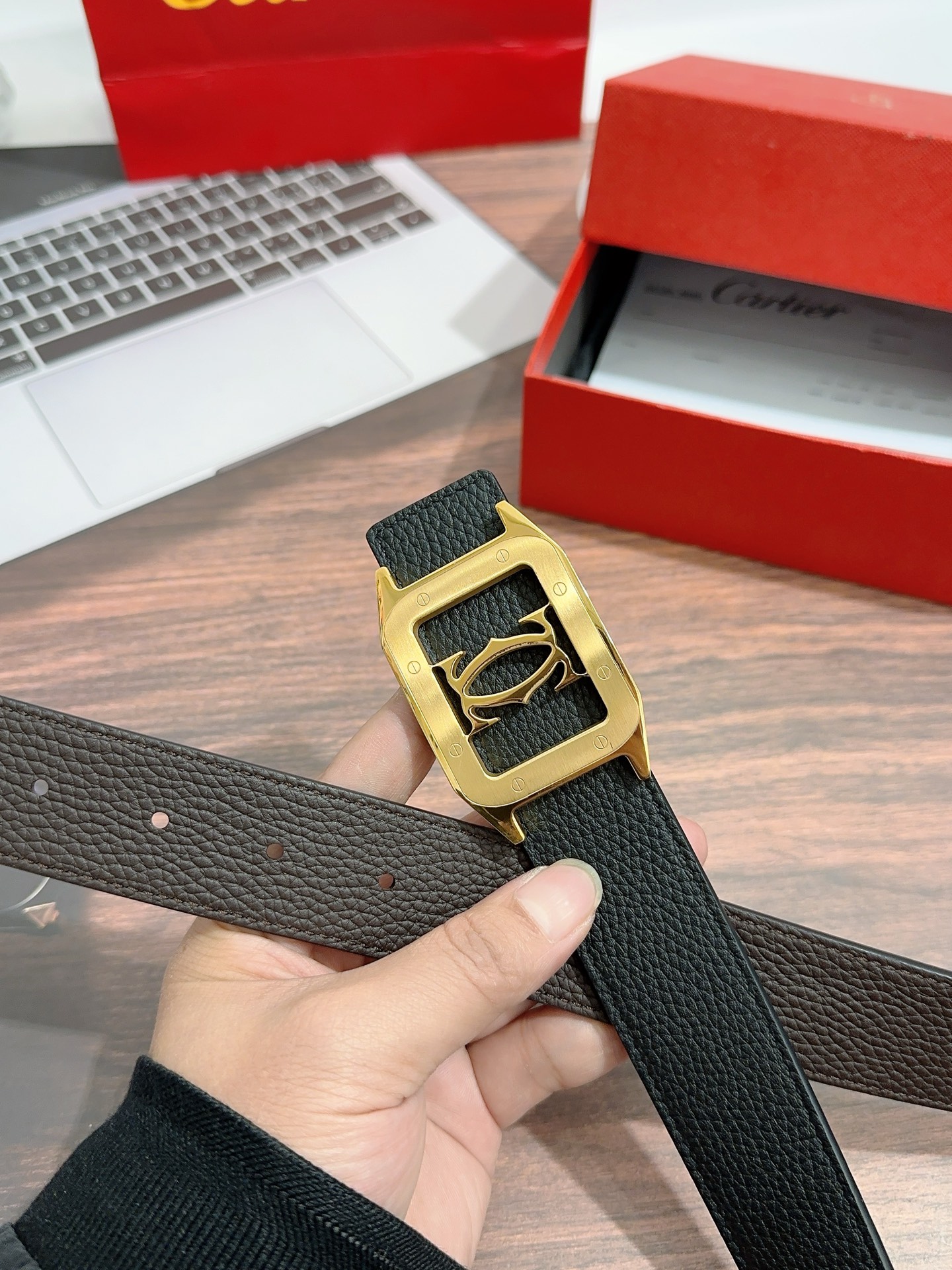 Imported Oxen Leather Men’s Regular 3.5cm Calcium Belt Purchase (p483) - 图片 3