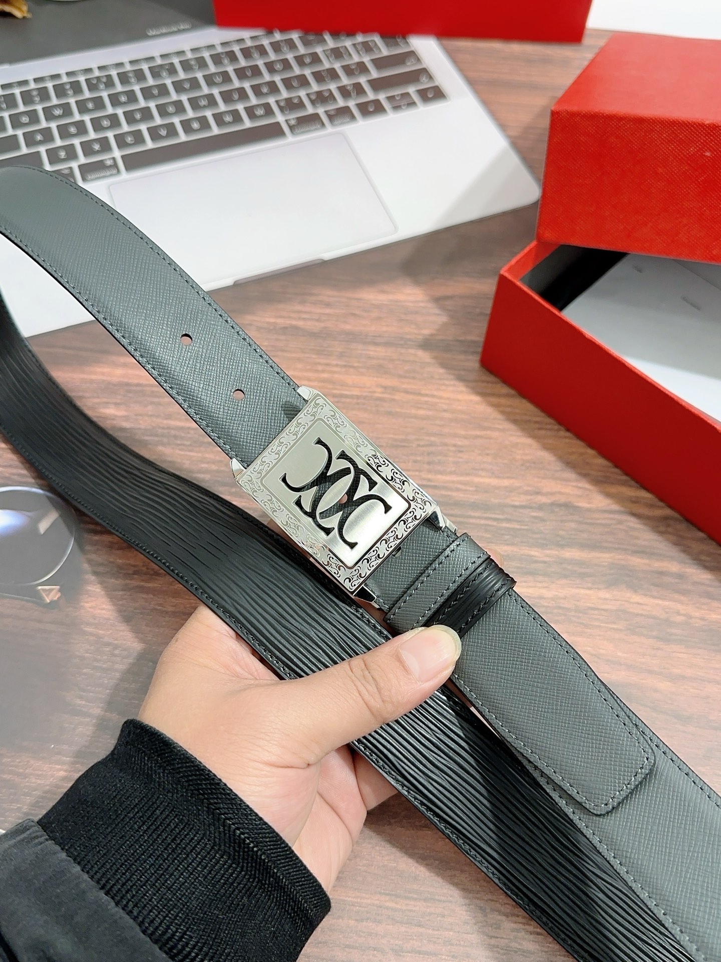 Imported Oxen Leather Belt: 3.5 cm Width for Men’s Regular Calcium Purchase - 图片 4