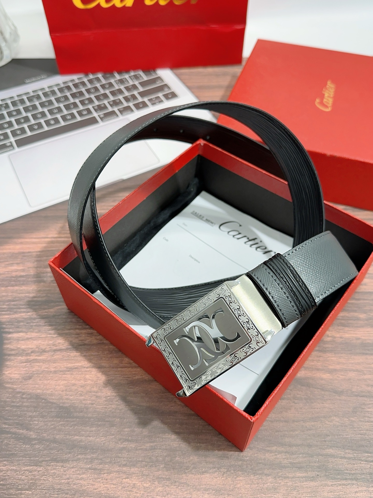 Imported Oxen Leather Belt: 3.5 cm Width for Men’s Regular Calcium Purchase - 图片 3
