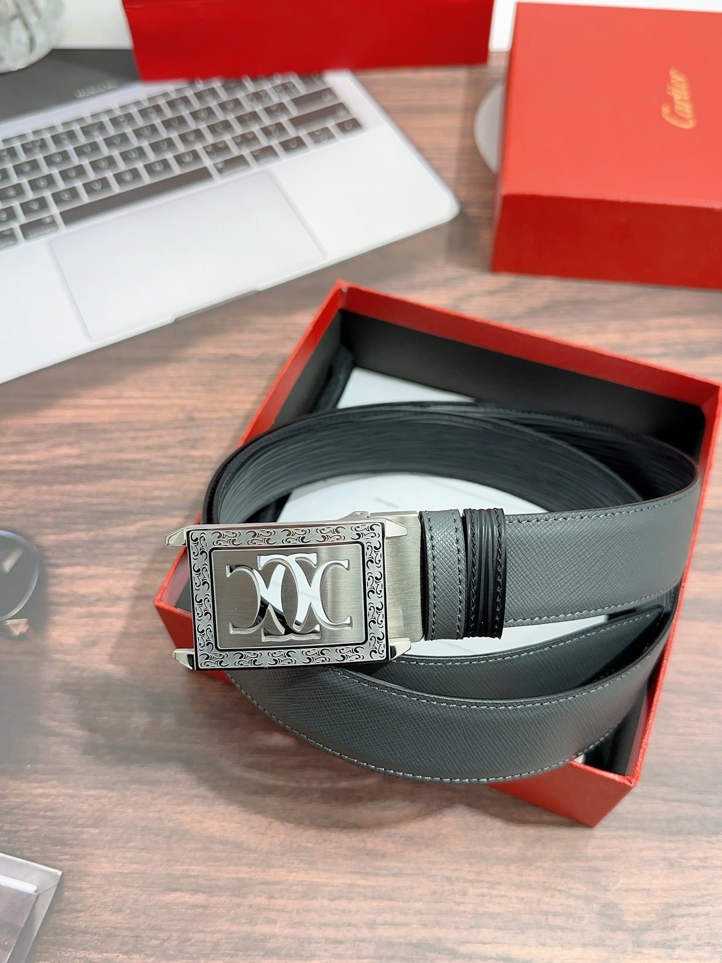 Imported Oxen Leather Belt: 3.5 cm Width for Men’s Regular Calcium Purchase - 图片 6