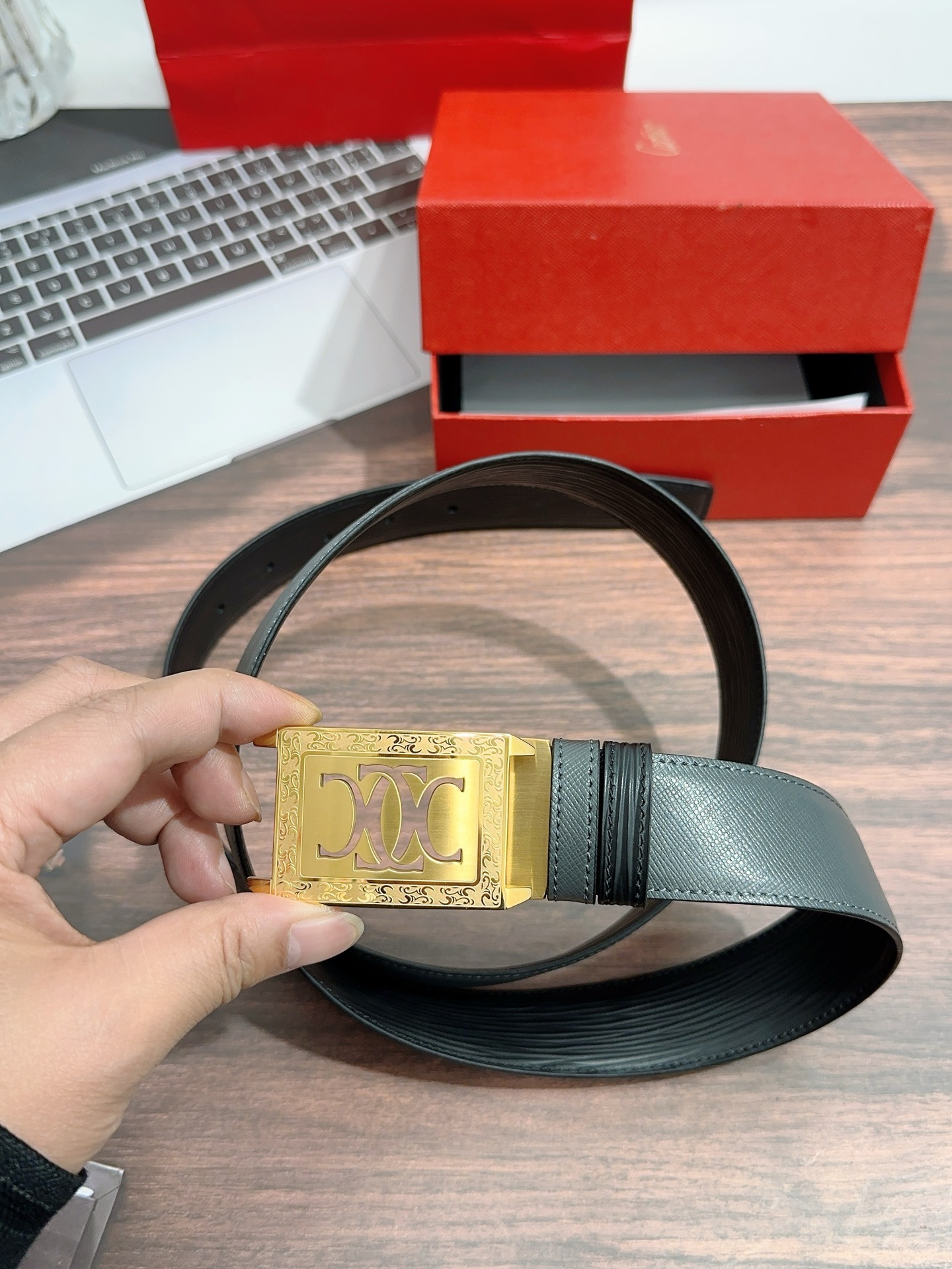 Imported Oxen Leather Men’s Regular 3.5cm Calcium Belt Purchase (20 words) - 图片 3