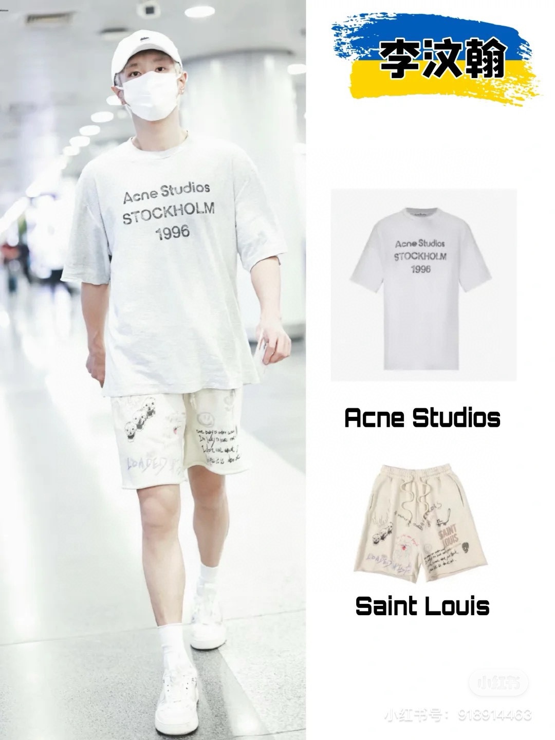 Acne Studios Kleding T-Shirt Zwart Grijs Wit Afdrukken Unisex Katoen Lente/Zomercollectie Vintage