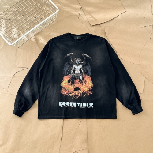 Essentials Flame Angel Graphic Long Sleeve T-Shirt - Vintage Wash Black 1 Essentials Flame Angel Graphic Long Sleeve T-Shirt - Vintage Wash Black