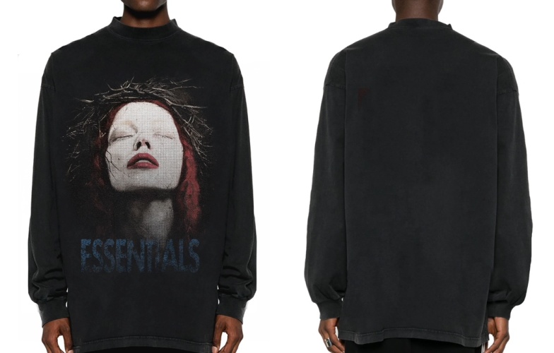 Essentials Fear of God Vintage Wash Black 'Sleeping Goddess' Long Sleeve Tee 1 Essentials Fear of God Vintage Wash Black 'Sleeping Goddess' Long Sleeve Tee
