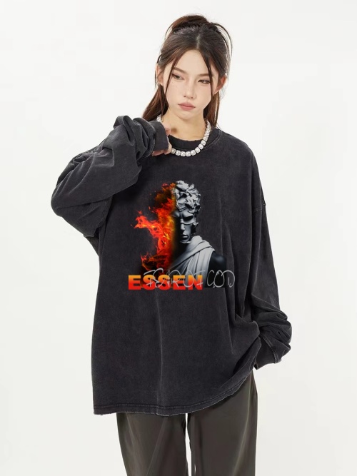 Fear of God Essentials Flame Statue Wash Old Crew Neck Long Sleeve T-Shirt 1 Fear of God Essentials Flame Statue Wash Old Crew Neck Long Sleeve T-Shirt