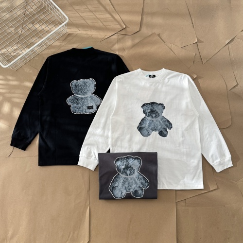 We11done Unisex Reflective Bear Print Long Sleeve T-Shirt - Casual Style 1 We11done Unisex Reflective Bear Print Long Sleeve T-Shirt - Casual Style