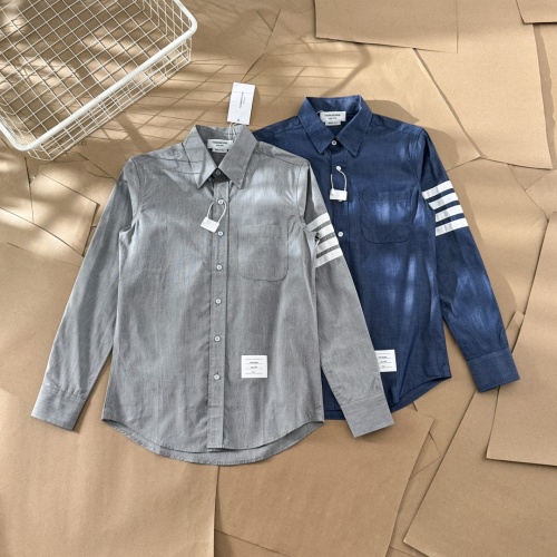 Thom Browne Classic Woven Chambray Long Sleeve Shirt - Unisex, Made in Italy 1 Thom Browne Classic Woven Chambray Long Sleeve Shirt - Unisex, Made in Italy