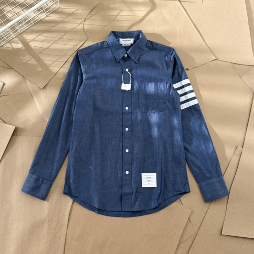 Thom Browne Classic Woven Chambray Custom Fabric Long Sleeve Shirt 1 Thom Browne Classic Woven Chambray Custom Fabric Long Sleeve Shirt