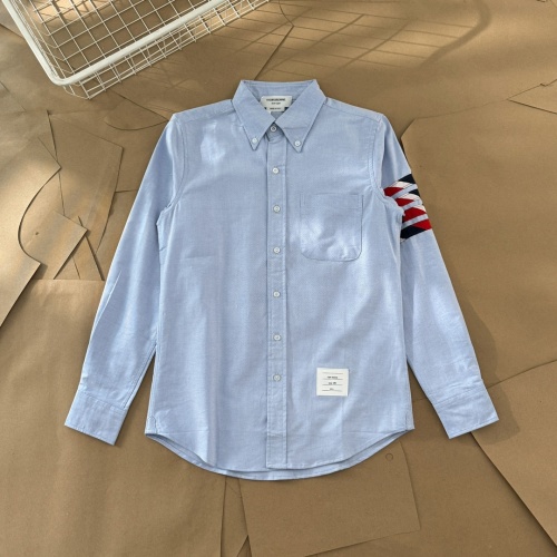 Thom Browne Oxford Shirt - Blue Stripe Detail, Long Sleeve, Classic Fit 1 Thom Browne Oxford Shirt - Blue Stripe Detail, Long Sleeve, Classic Fit