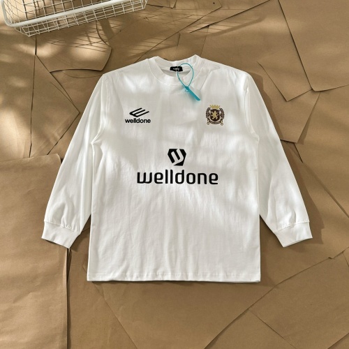 WE11DONE Unisex Long Sleeve T-Shirt with Graphic Print - White/Black 1 WE11DONE Unisex Long Sleeve T-Shirt with Graphic Print - White/Black