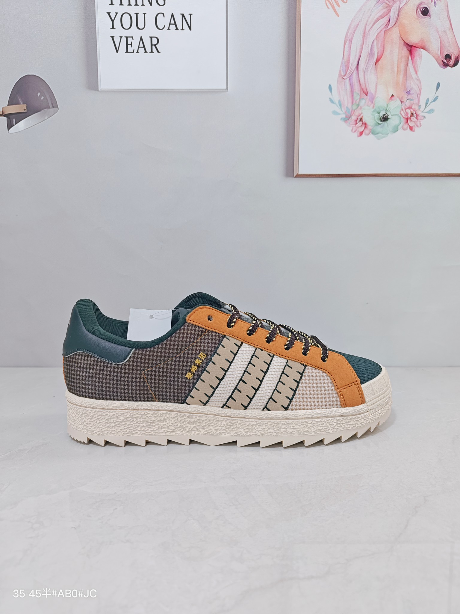 💰120 公司级✅Clot x Adidas Originals Superstar 贝壳头系列 阿迪达斯 舒适百搭 防滑耐磨 低帮 板鞋 货号:JR6490 尺码:36 36.5 37 38 38.5 39 40 40.5 41 42 42.5 43 44 45 ID:JZD103-AJK