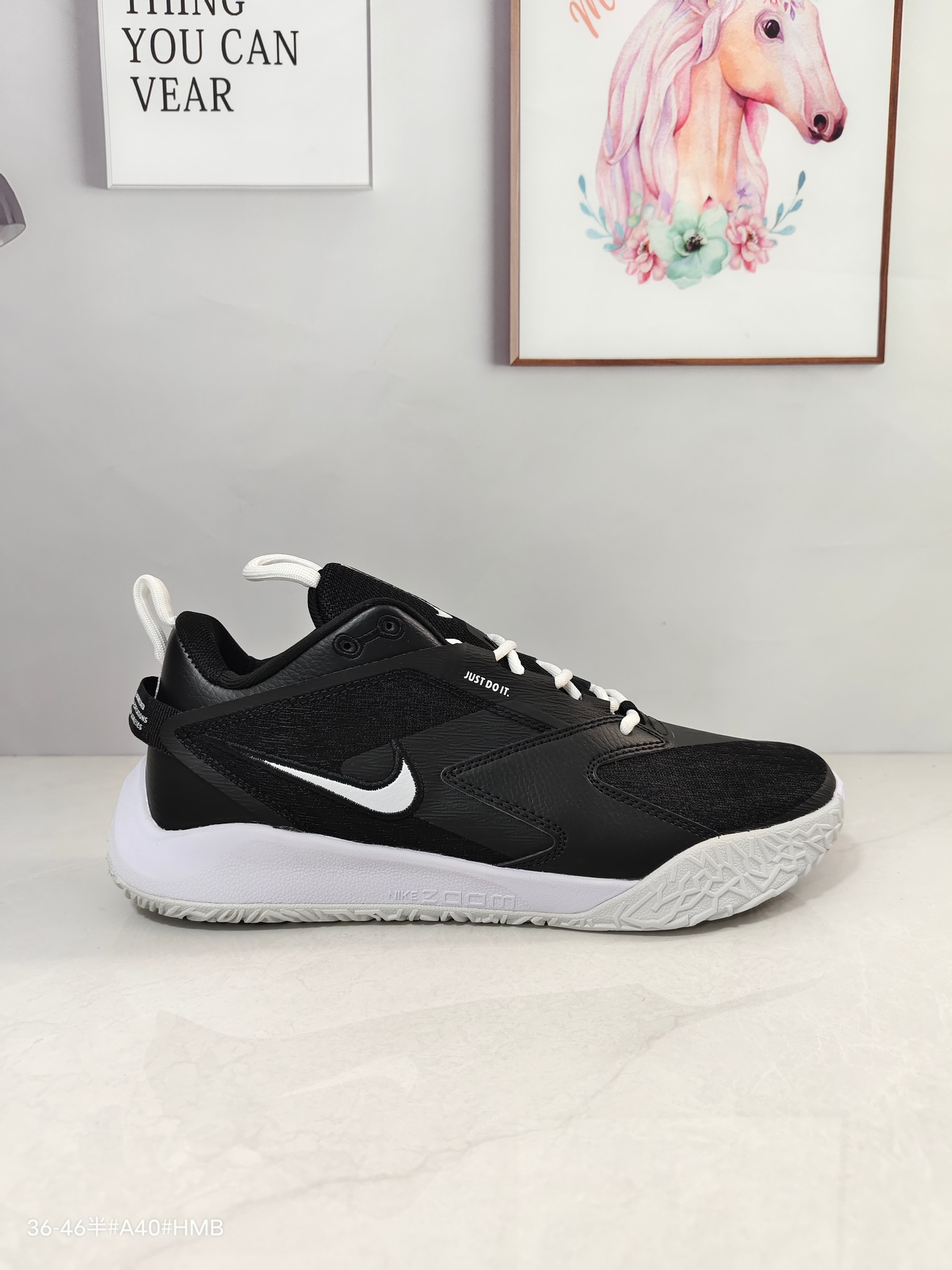 Nike Zoom HyperAce 3 轻便舒适 耐磨透气 排球鞋 男女同款 白紫粉 货号:FQ7074-002 带半码