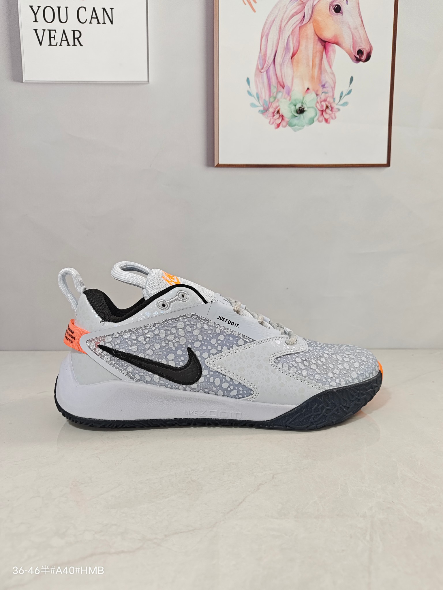 Nike Zoom HyperAce 3 轻便舒适 耐磨透气 排球鞋 男女同款 白紫粉 货号:HF3239-900 带半码