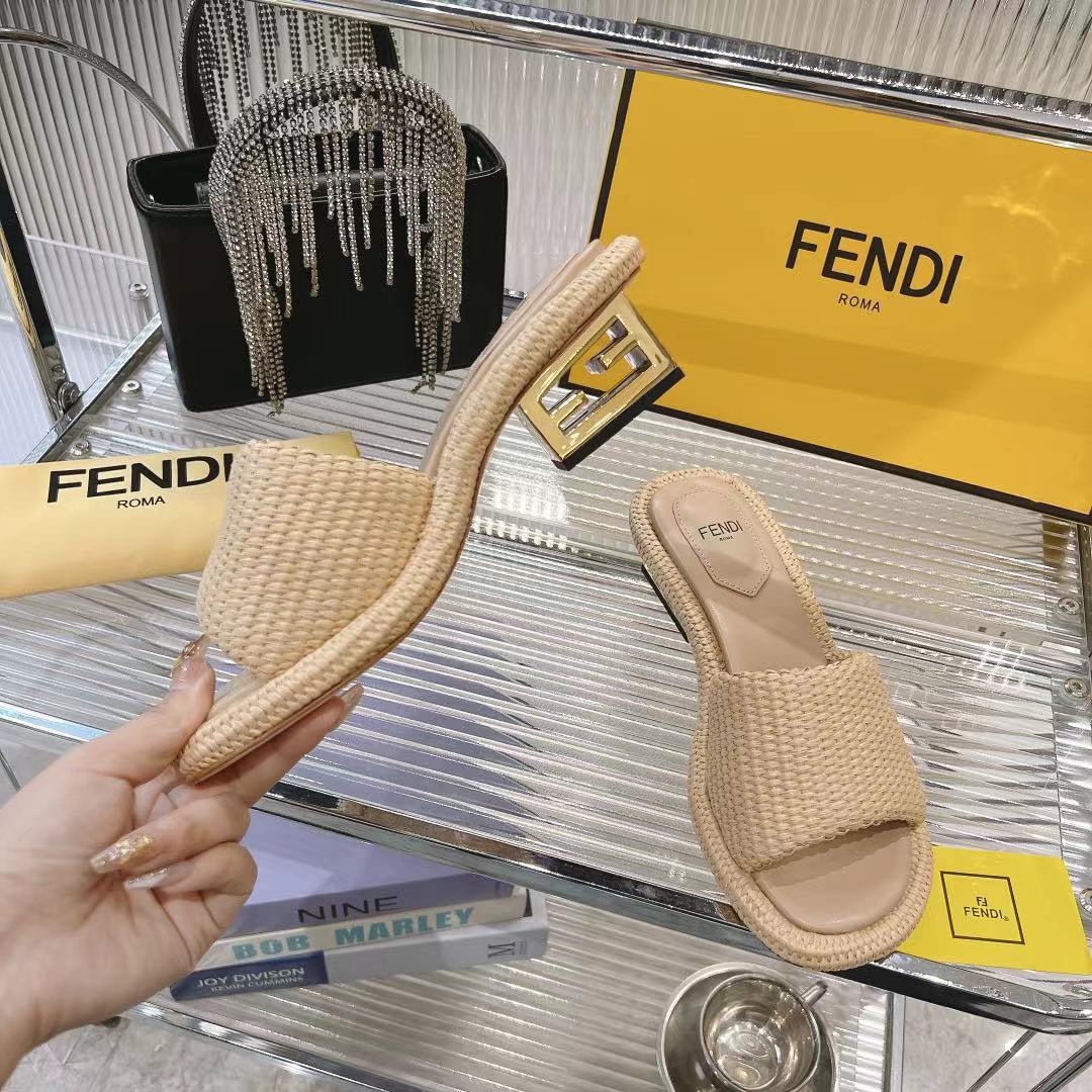 Fendi Water Platform Woven Raffia Heeled Sandals Beige | Comfortable & Stylish 5 i1720547766 5624 1