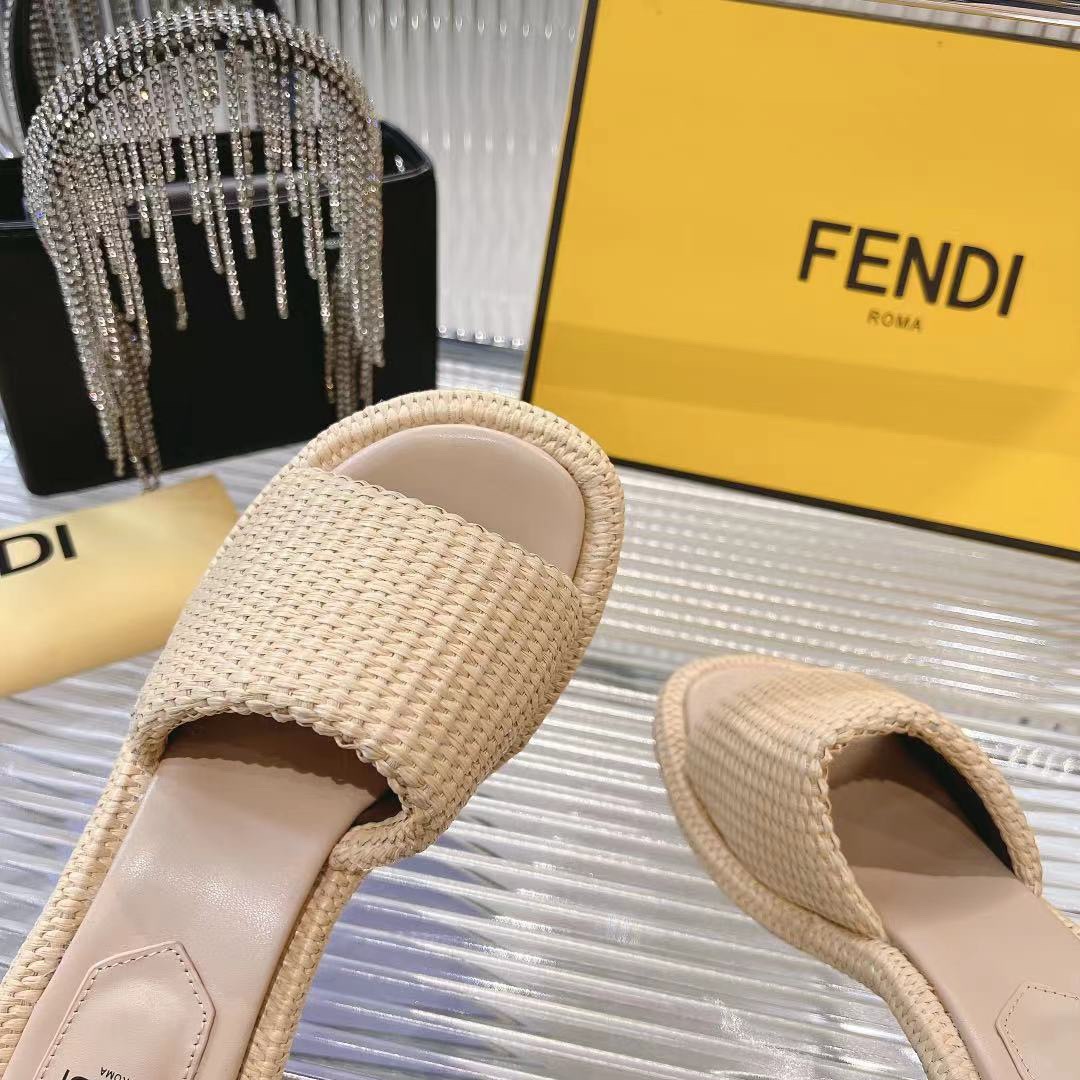 Fendi Water Platform Woven Raffia Heeled Sandals Beige | Comfortable & Stylish 9 i1720547766 6144 6