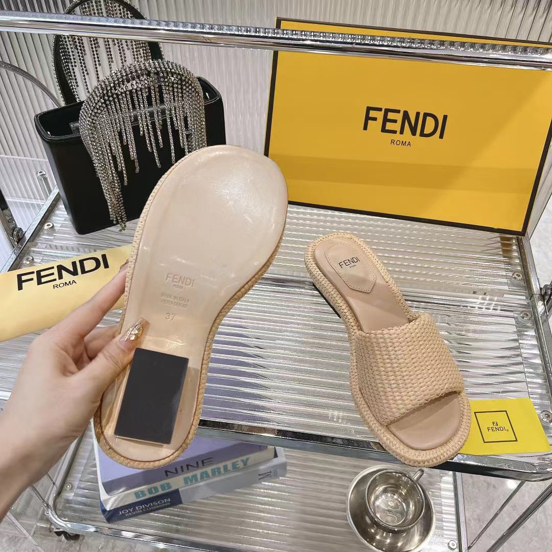 Fendi Water Platform Woven Raffia Heeled Sandals Beige | Comfortable & Stylish 6 i1720547766 8859 8