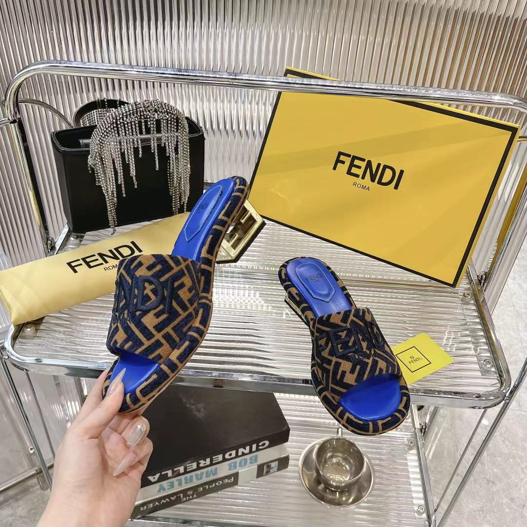 Fendi FF Platform Slides Sandals, New Mules with Water Platform Design 1 Fendi FF Platform Slides Sandals, New Mules with Water Platform Design
