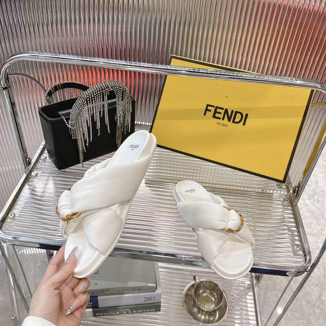 Fendi Women's FF-Motif Leather Flat Slides, Stylish & Comfortable 5 i1742410141568 8965 0 3