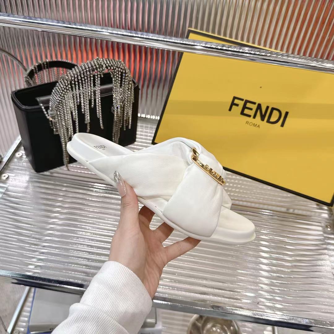 Fendi Women's FF-Motif Leather Flat Slides, Stylish & Comfortable 7 i1742410141569 4680 0 5