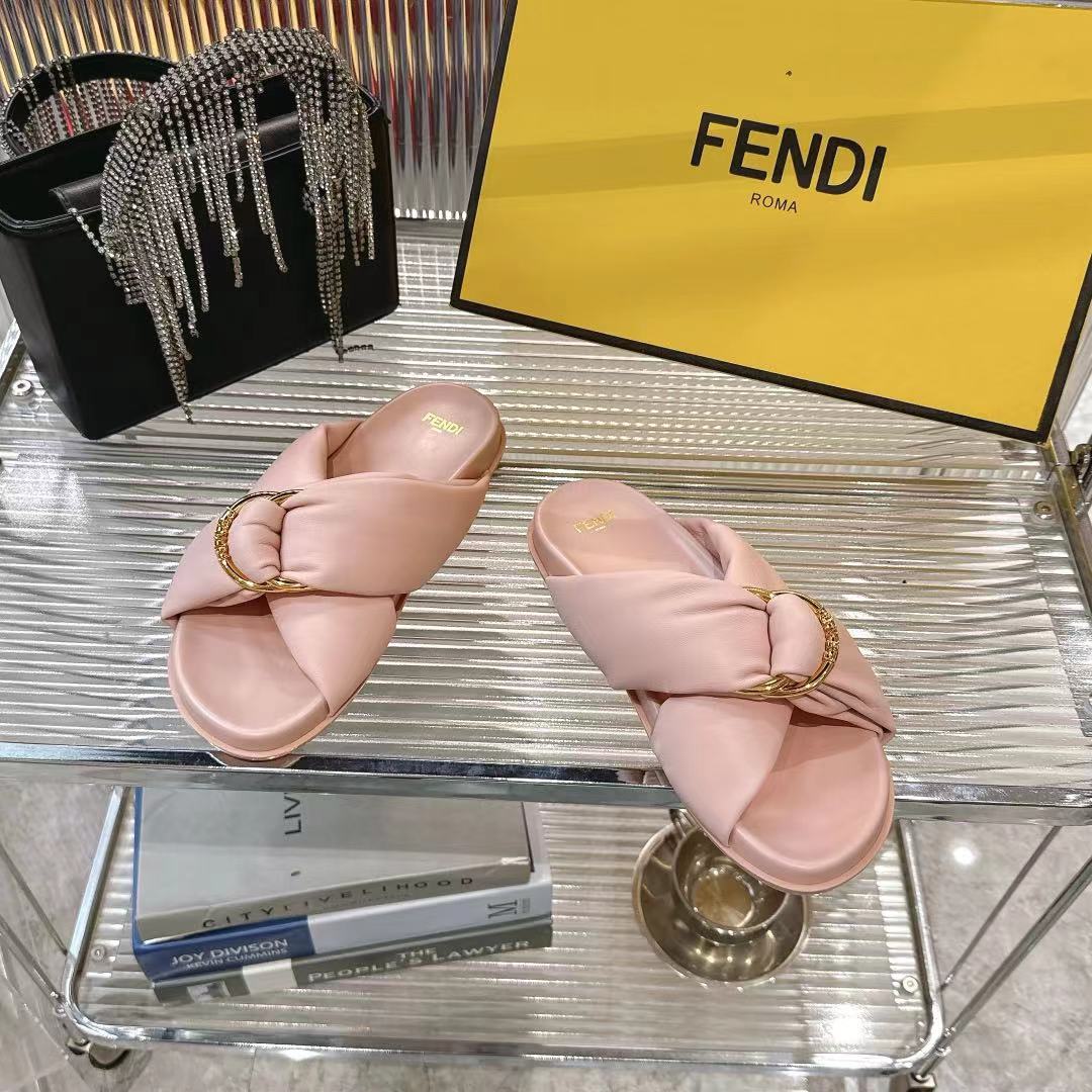 Fendi 25SS FF Flat Leather Sandals - Comfortable & Stylish Slides 4 i1742410194144 5767 0 2