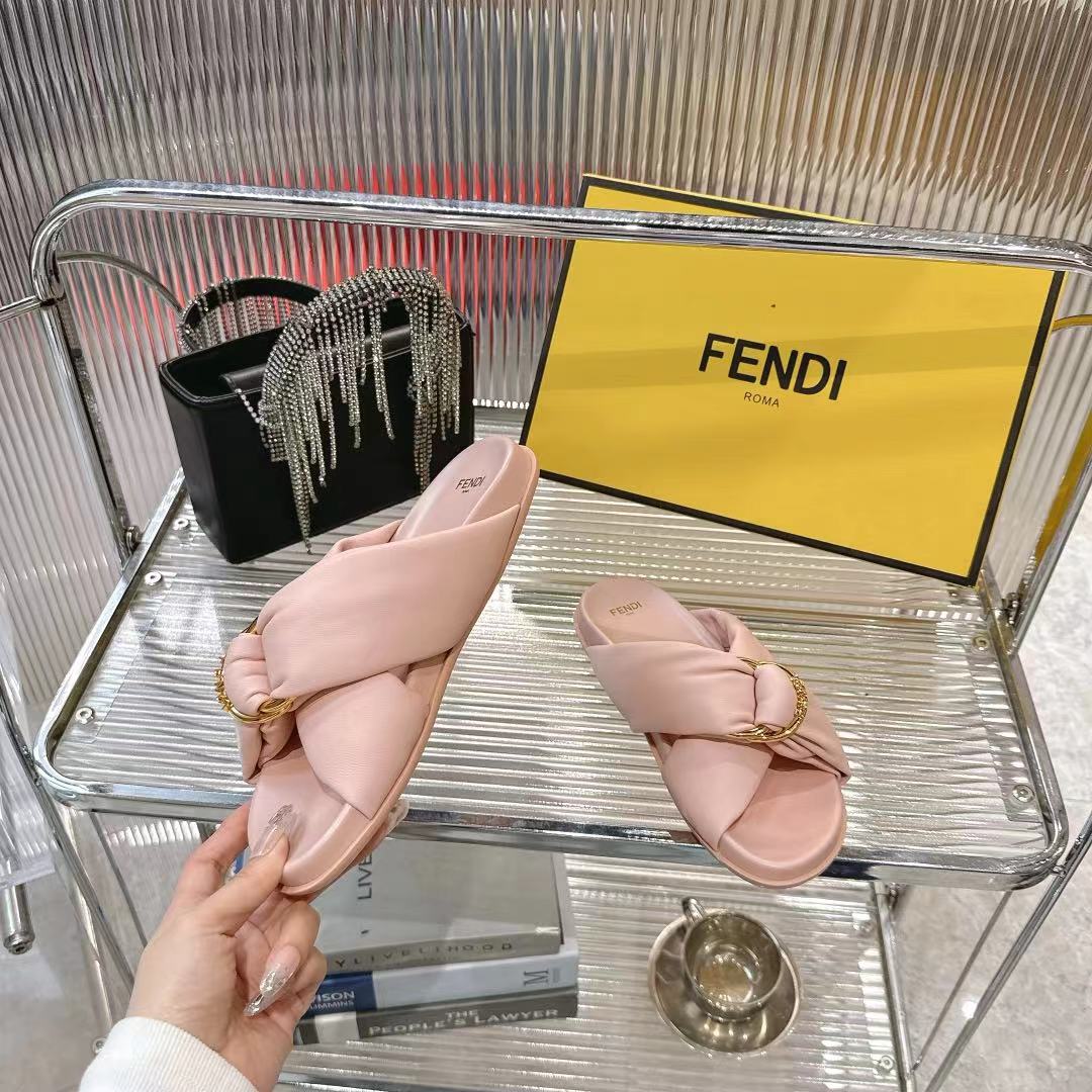Fendi 25SS FF Flat Leather Sandals - Comfortable & Stylish Slides 5 i1742410194144 9564 0 3
