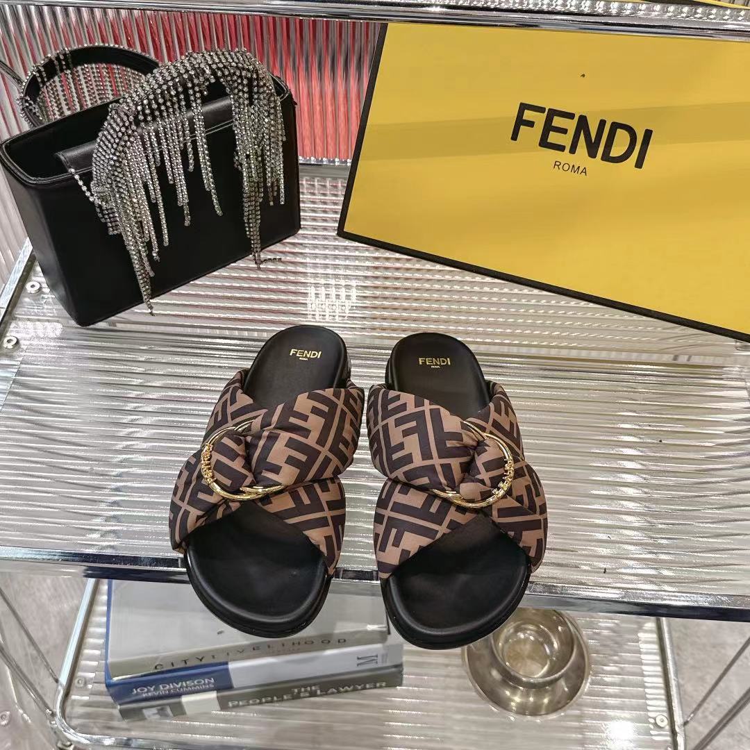 Fendi FF-Motif Flat Slides in Lambskin Leather - Comfortable & Stylish 3 i1742410371263 1584 0 0