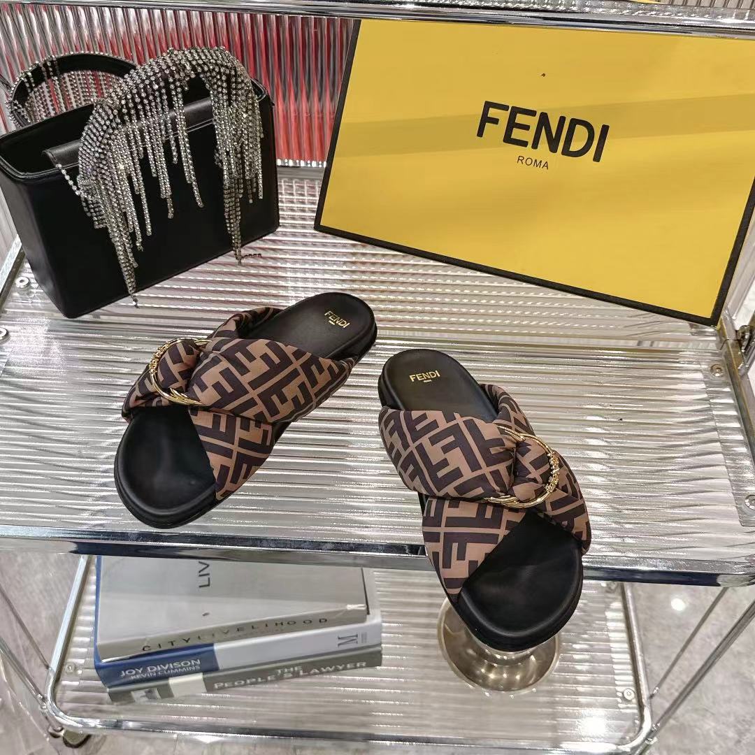 Fendi FF-Motif Flat Slides in Lambskin Leather - Comfortable & Stylish 5 i1742410371263 3507 0 3