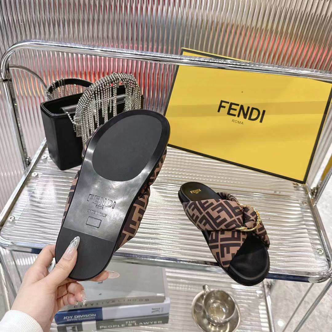 Fendi FF-Motif Flat Slides in Lambskin Leather - Comfortable & Stylish 10 i1742410371263 8426 0 8