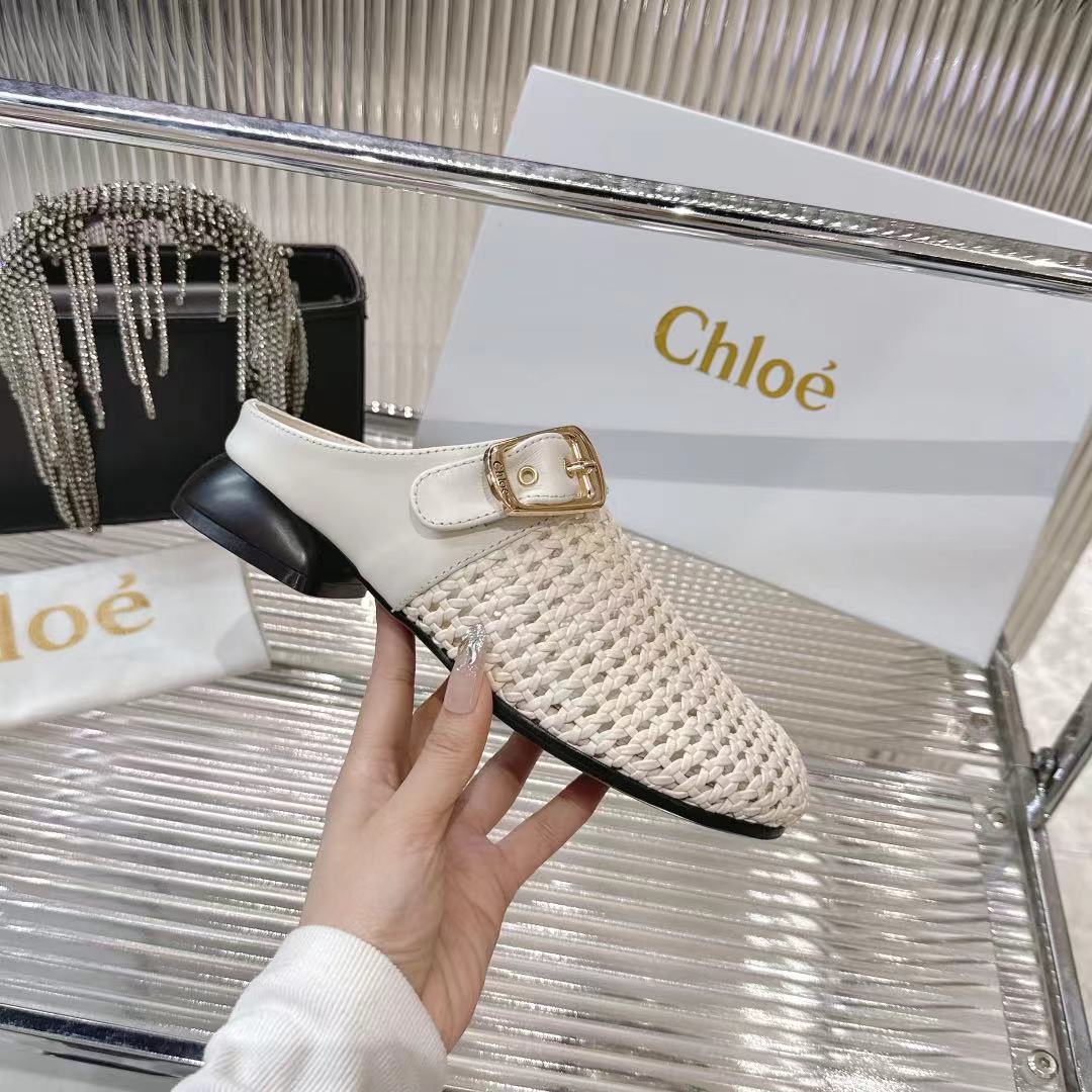 Chloé Woven Fabric Mules - Comfortable, Stylish, and Perfect for Summer 5 i1742410912500 2175 0 3