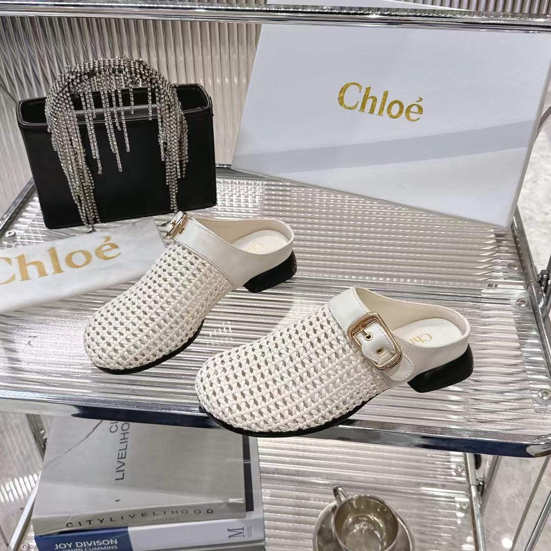 Chloé Woven Fabric Mules - Comfortable, Stylish, and Perfect for Summer 2 i1742410913190 1875 0 1