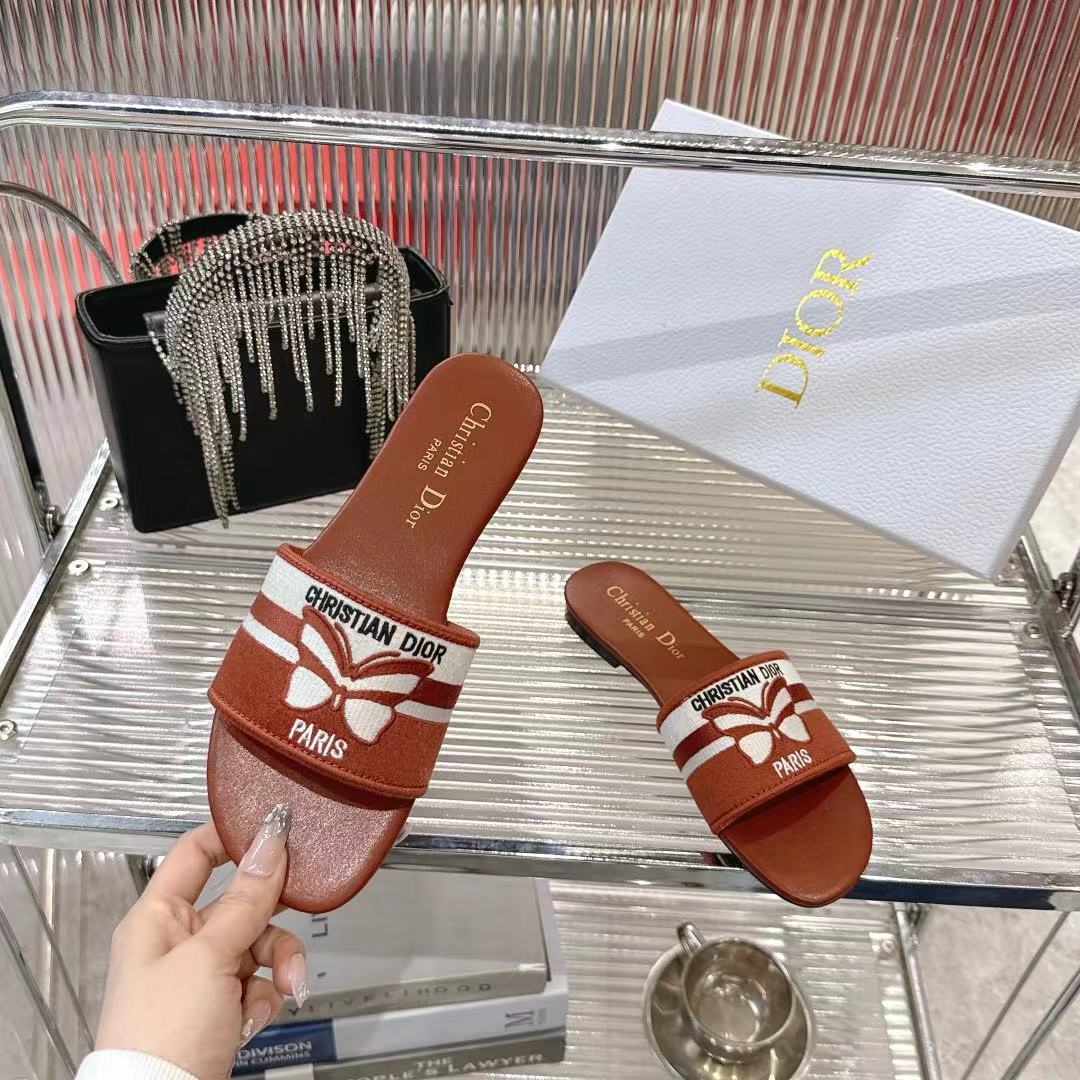 Dior Miss Dior Spring/Summer New Women's Heeled Sandals Slides Slippers