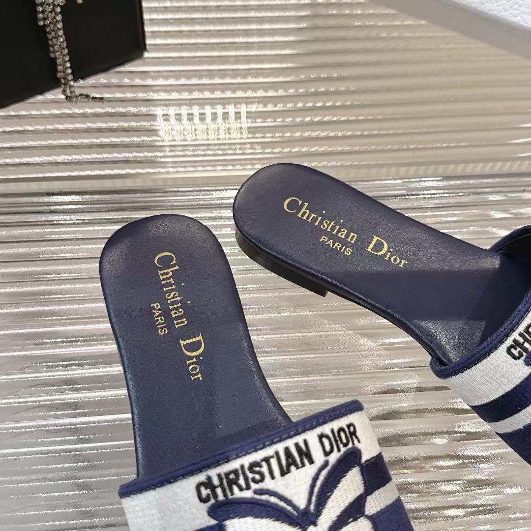Dior Miss Dior Women's Slides Sandals CD Logo Embroidery Summer New 8 i1742442077355 1784 0 6