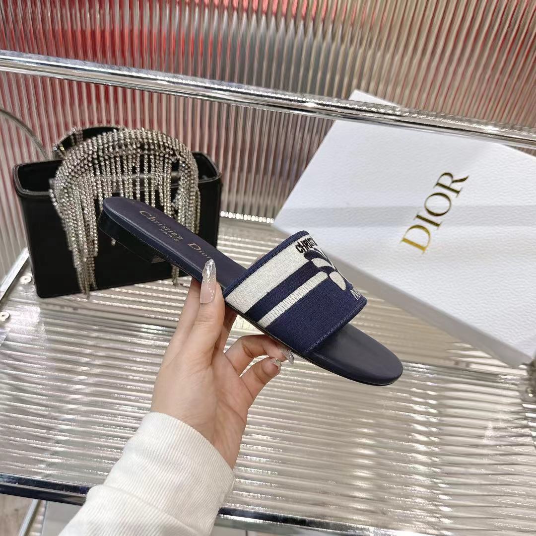 Dior Miss Dior Women's Slides Sandals CD Logo Embroidery Summer New 6 i1742442077355 4523 0 4