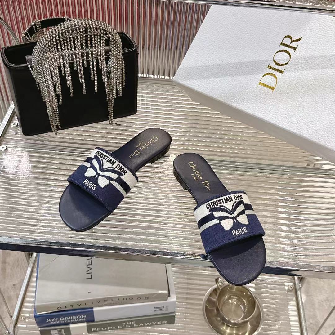Dior Miss Dior Women's Slides Sandals CD Logo Embroidery Summer New 5 i1742442077355 9425 0 2