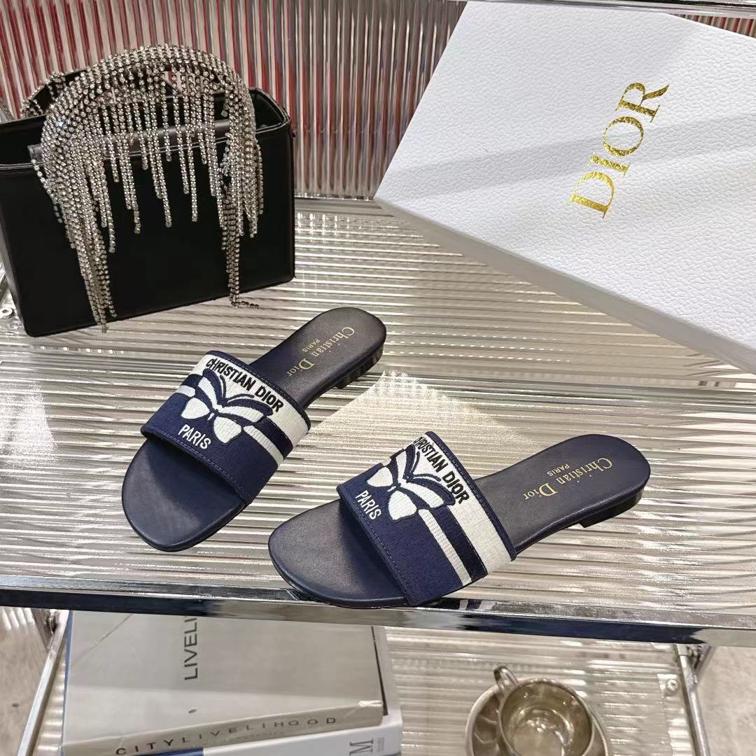 Dior Miss Dior Women's Slides Sandals CD Logo Embroidery Summer New 4 i1742442078156 2148 0 1